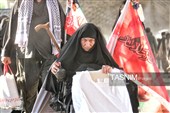 پرچم سرخ انتقام بر دوش زائران حسینی در مرز خسروی