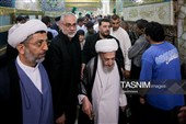 حضور آیت‌الله سبحانی در جوار مزار رهبر شهید انقلاب