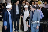 حضور آیت‌الله سبحانی در جوار مزار رهبر شهید انقلاب