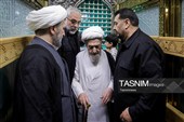 حضور آیت‌الله سبحانی در جوار مزار رهبر شهید انقلاب