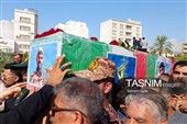 تشییع باشکوه پیکر شهید نیروی هوافضا با حضور پرشور مردم قدرشناس بوشهر
