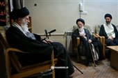 قابی دیده نشده از دیدار رهبر شهید و مرحوم آیت الله شبیری زنجانی+عکس