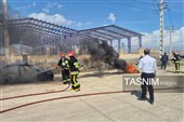 مانور امداد و نجات به مناسبت روز آتش نشانی و ایمنی درشهرک صنعتی اردبیل