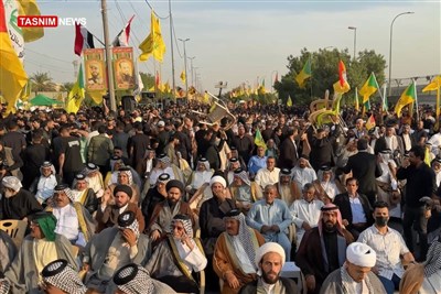 قدردانی عراقی‌ها از مجاهدت‌های ایران و حاج قاسم در جشن اخراج آمریکا