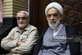 حجت الاسلام و المسلمین محسن قمی معاون ارتباطات بین‌الملل دفتر رهبر معظم انقلاب در مراسم یادبود بدرالسادات عراقچی