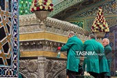 تنظیف ضریح مطهر امام رضا علیه‌السلام