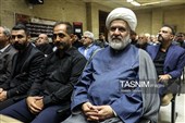  حجت الاسلام حسین طائب رئیس سازمان بسیج مستضعفین درمراسم ختم مادر رئیس سازمان برنامه و بودجه