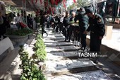 غبارروبی و عطرافشانی مزار شهدای امامزاده محمد(ع) کرج