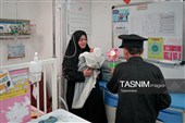 حضور خدام حرم مطهر رضوی در بیمارستان اکبر