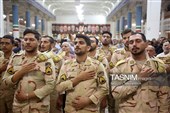 مراسم وداع با پیکر شهید عباس آقایی در حرم حضرت معصومه(س)