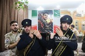 مراسم وداع با پیکر شهید عباس آقایی در حرم حضرت معصومه(س)