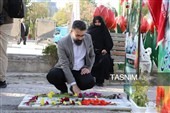 گلباران قبور مطهر شهدا در روز نخست هفته اراک