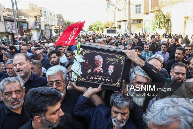 پیکر پدر سپهبد شهید موسوی در قم تشییع و خاکسپاری شد* عکس اخبار شهر قم پایگاه اطلاع رسانی نسیم قم