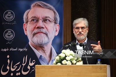 سخنرانی حسین سیمایی وزیر علوم و در مراسم یادبود شهید لاریجانی در دانشگاه تهران
