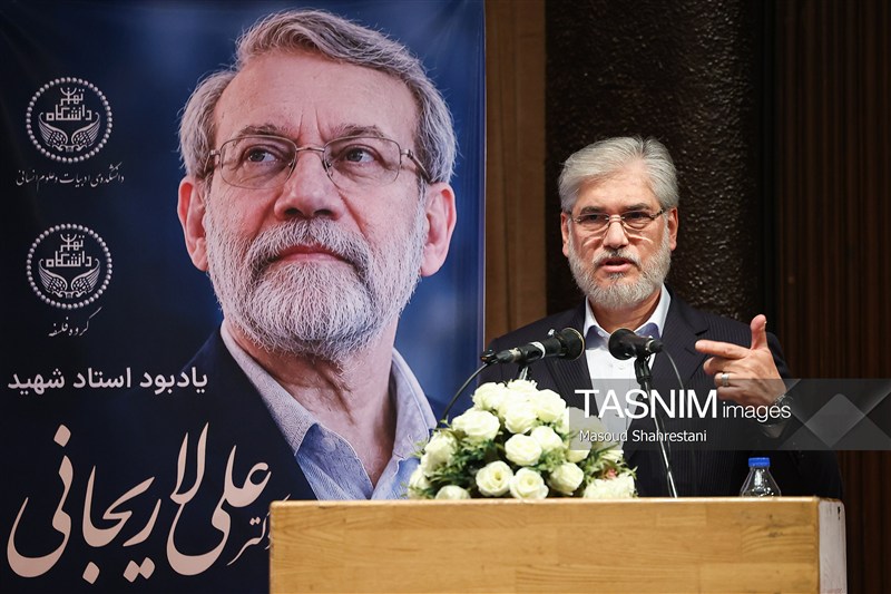 مراسم یادبود شهید لاریجانی در دانشگاه تهران