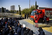 مانور پناه گرفتن در شرایط بحران نظامی در مدرسه -شیراز